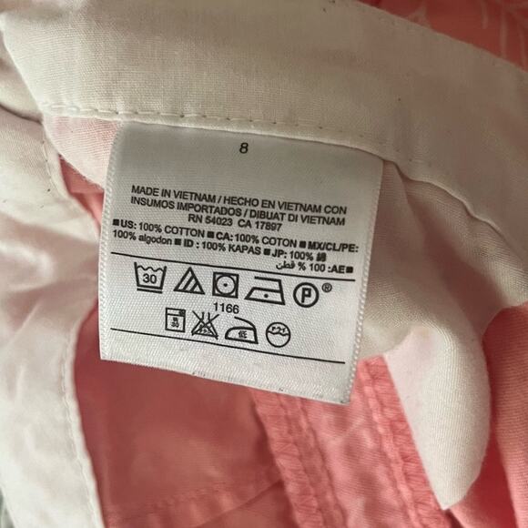 Old Navy Womens What A Dahlia Size 8 Pink & White Flat Front Shorts Summer Beach - Picture 7 of 8
